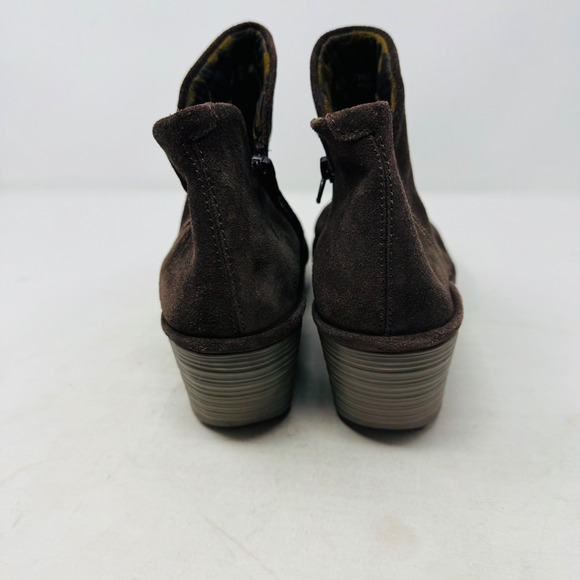 FLY LONDON Brown Suede Wedge Yip Oil Ankle Boots Women's Size 10 - Picture 5 of 11